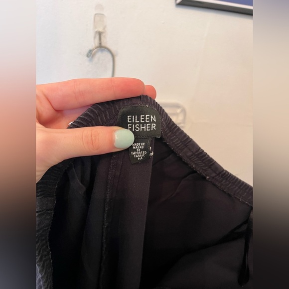 Eileen Fisher Washable Stretch Pant Black Medium - Picture 2 of 3